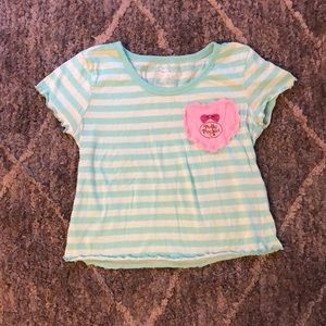 Polly Pocket Teal Striped Shirt
